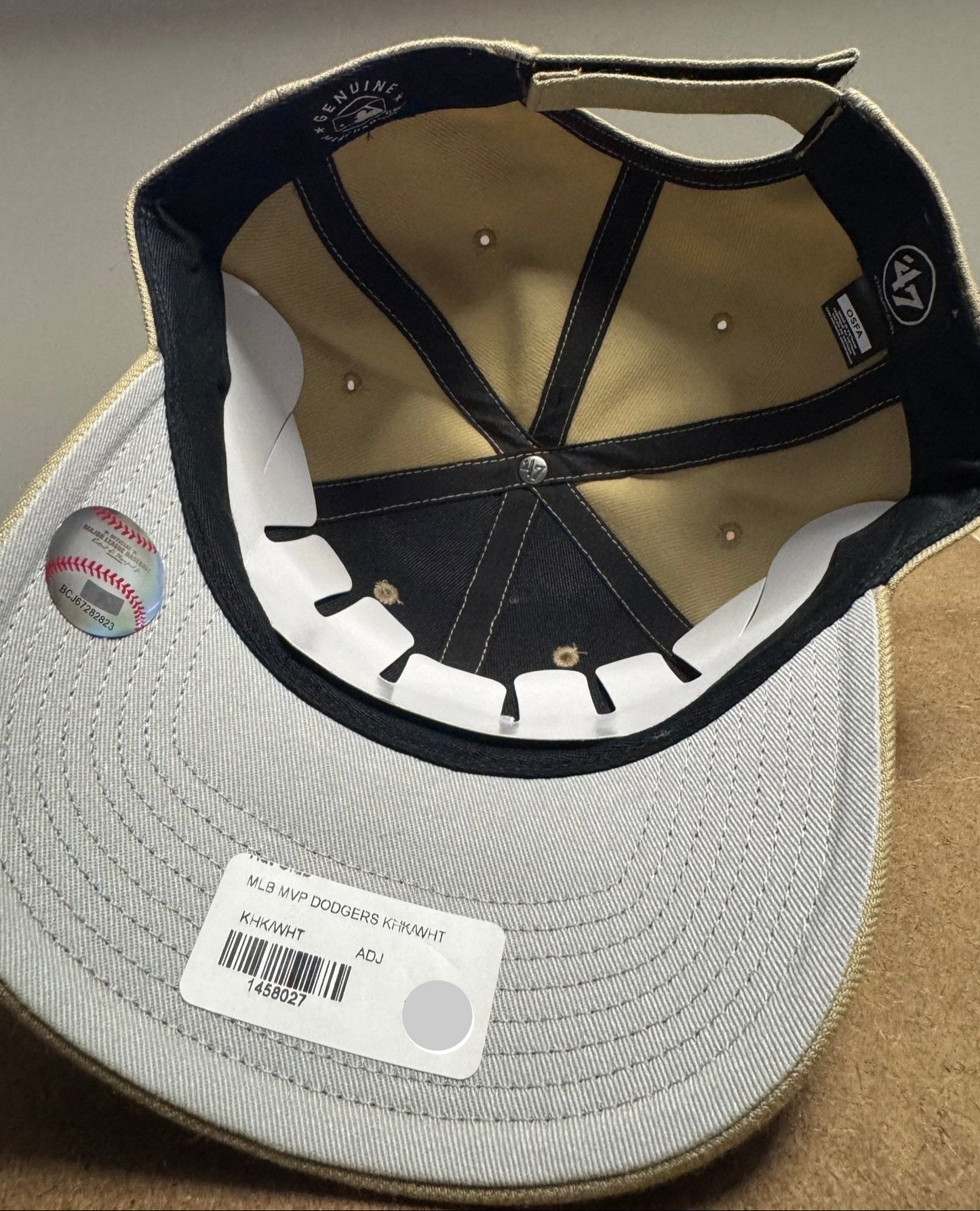 ‘47 Los Angeles Dodgers MVP Adjustable Hat MLB - Khaki/White - ExclusiveCrowns
