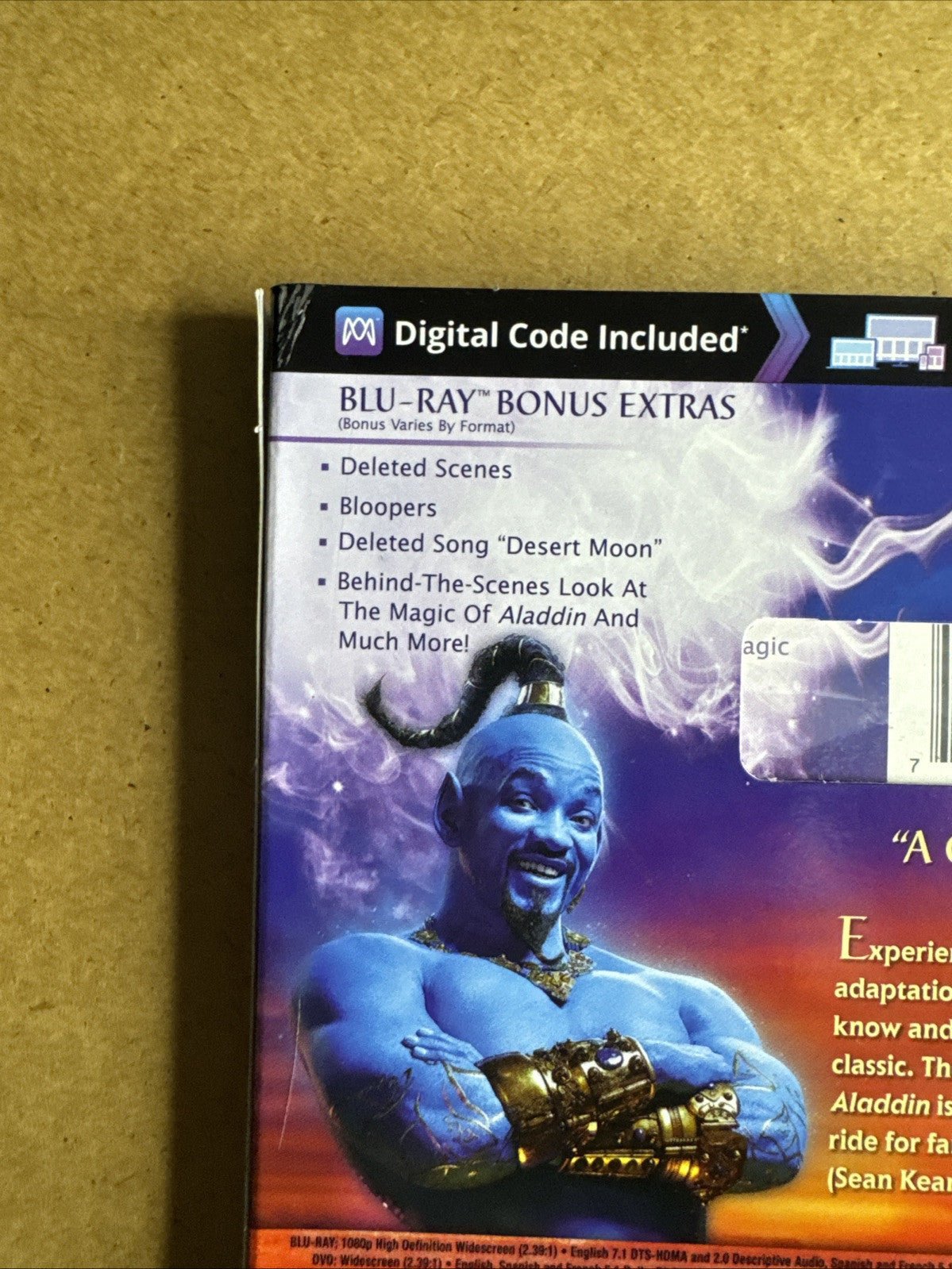 Aladdin (2019) DVD + Blu - ray with Slipcover - Brand New & Sealed - ExclusiveCrowns