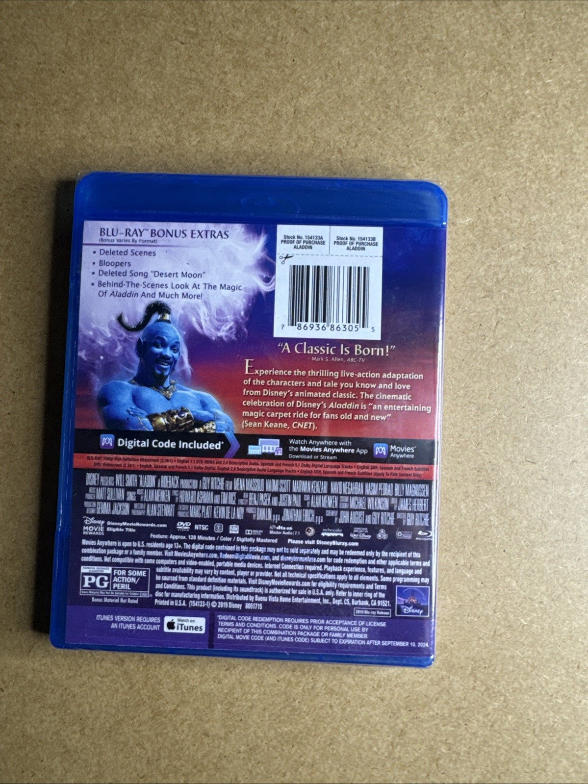 Aladdin (2019) DVD + Blu - ray with Slipcover - Brand New & Sealed - ExclusiveCrowns