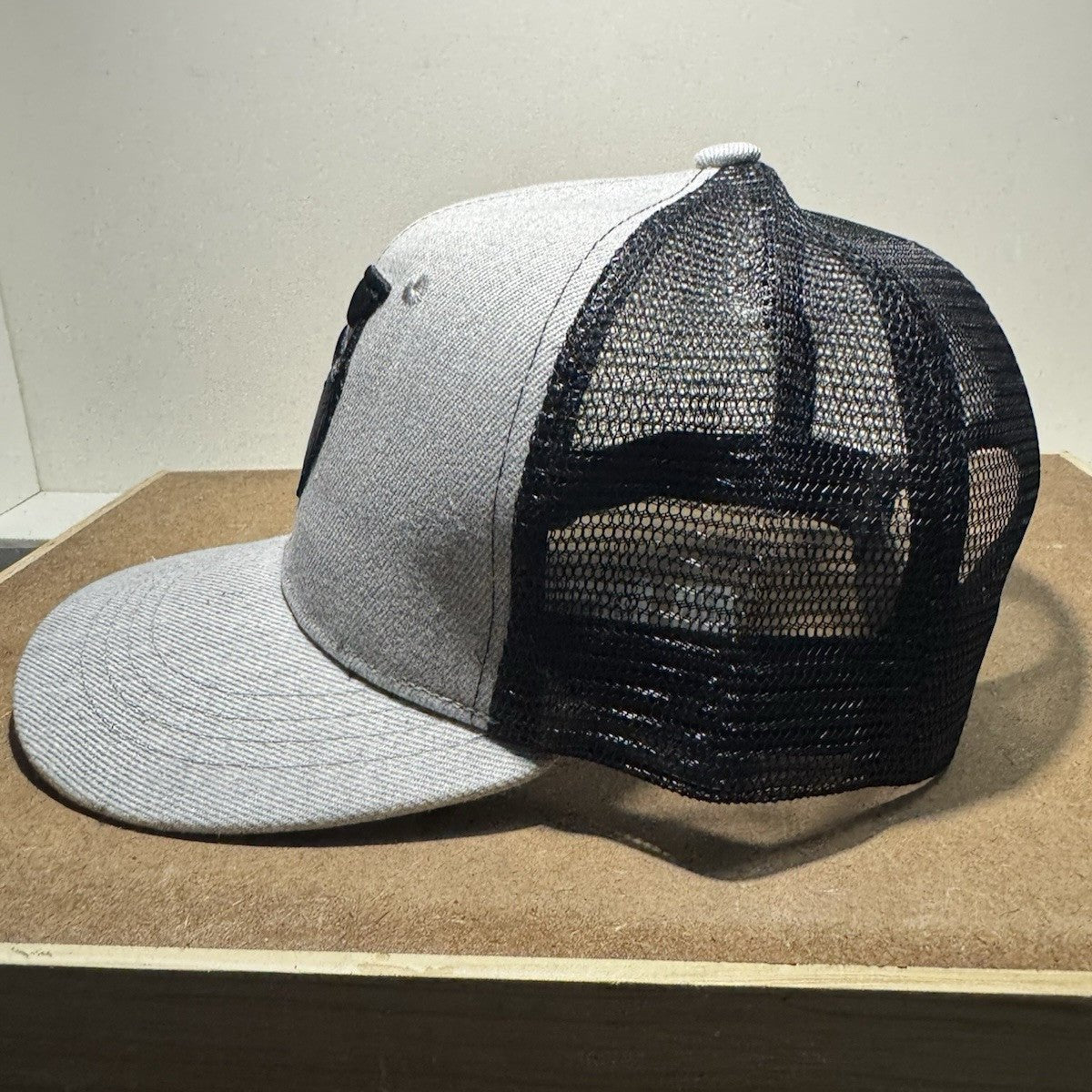 Bearded Men Design Trucker Hat - Grey & Black - ExclusiveCrowns