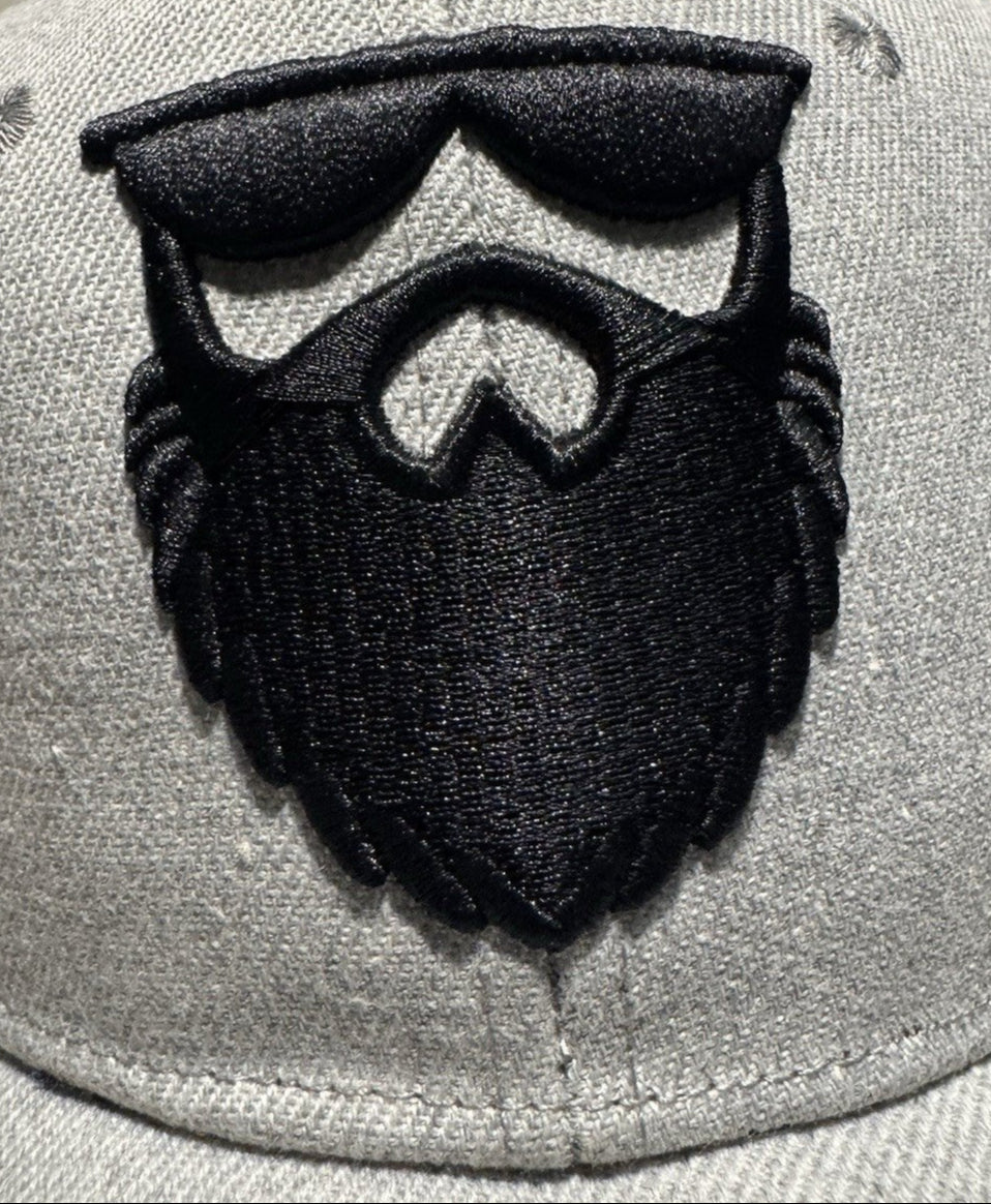 Bearded Men Design Trucker Hat - Grey & Black - ExclusiveCrowns