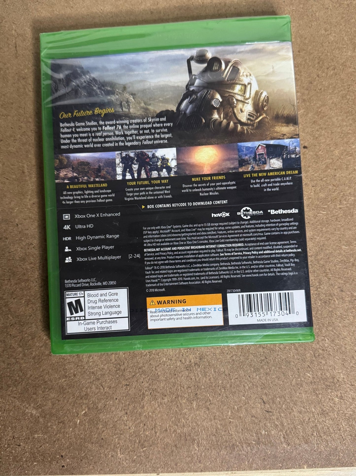 Fallout 76 - Xbox One (Brand New, 4K UHD, HDR, Xbox One X Enhanced - Bethesda, Complete Edition, Factory Sealed) - ExclusiveCrowns