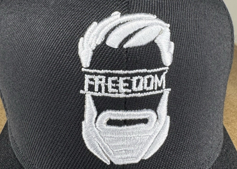 Freedom Beard Trucker Hat – Black & White Edition - ExclusiveCrowns
