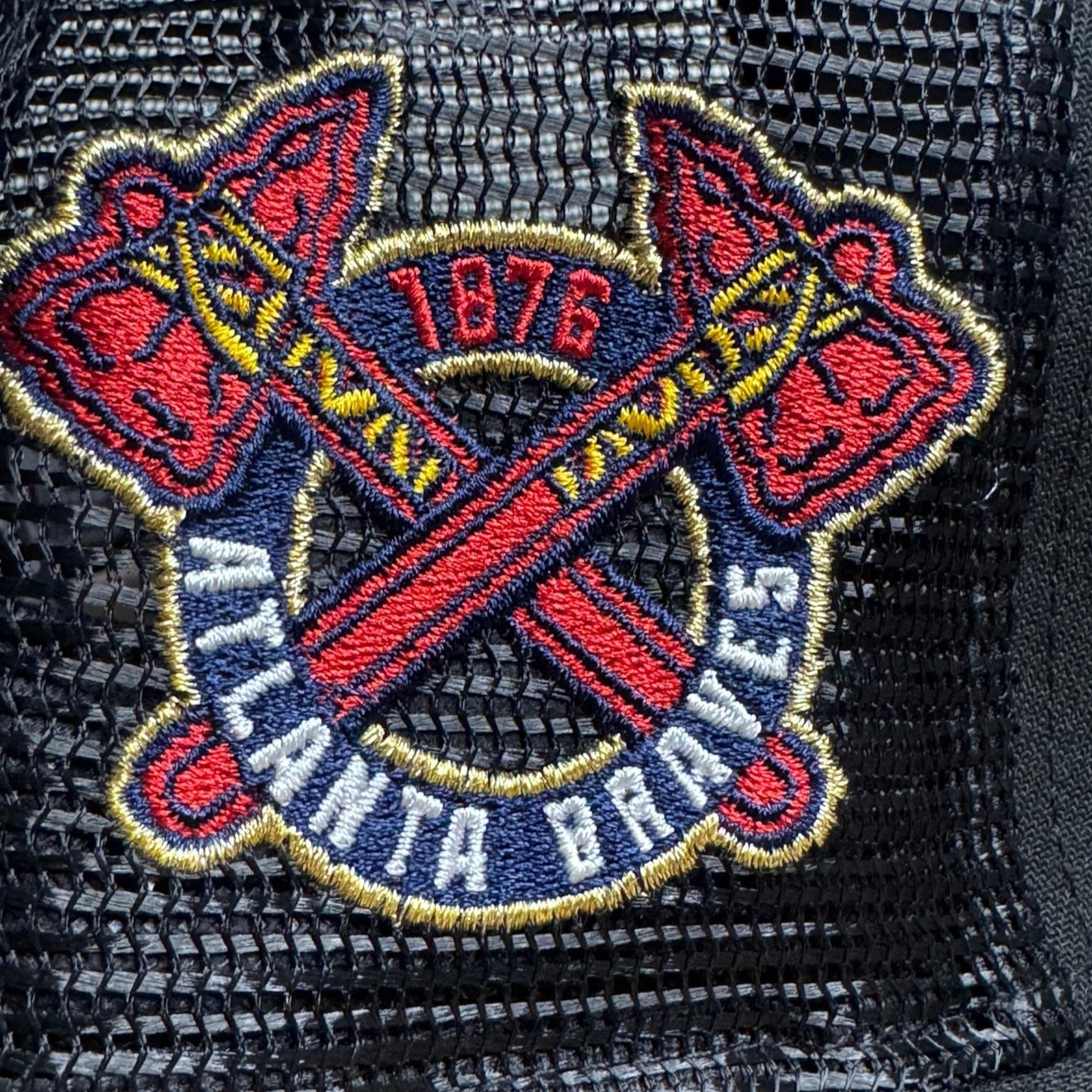 New Era 59FIFTY Black Dome Atlanta Braves Fitted 7 1/4 - ExclusiveCrowns