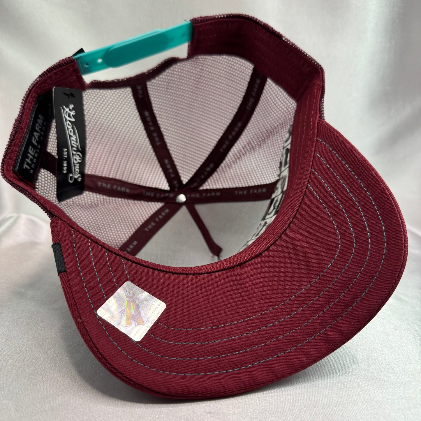 Pit Bull Patch Trucker Snapback Hat – Burgundy Mesh Cap - ExclusiveCrowns