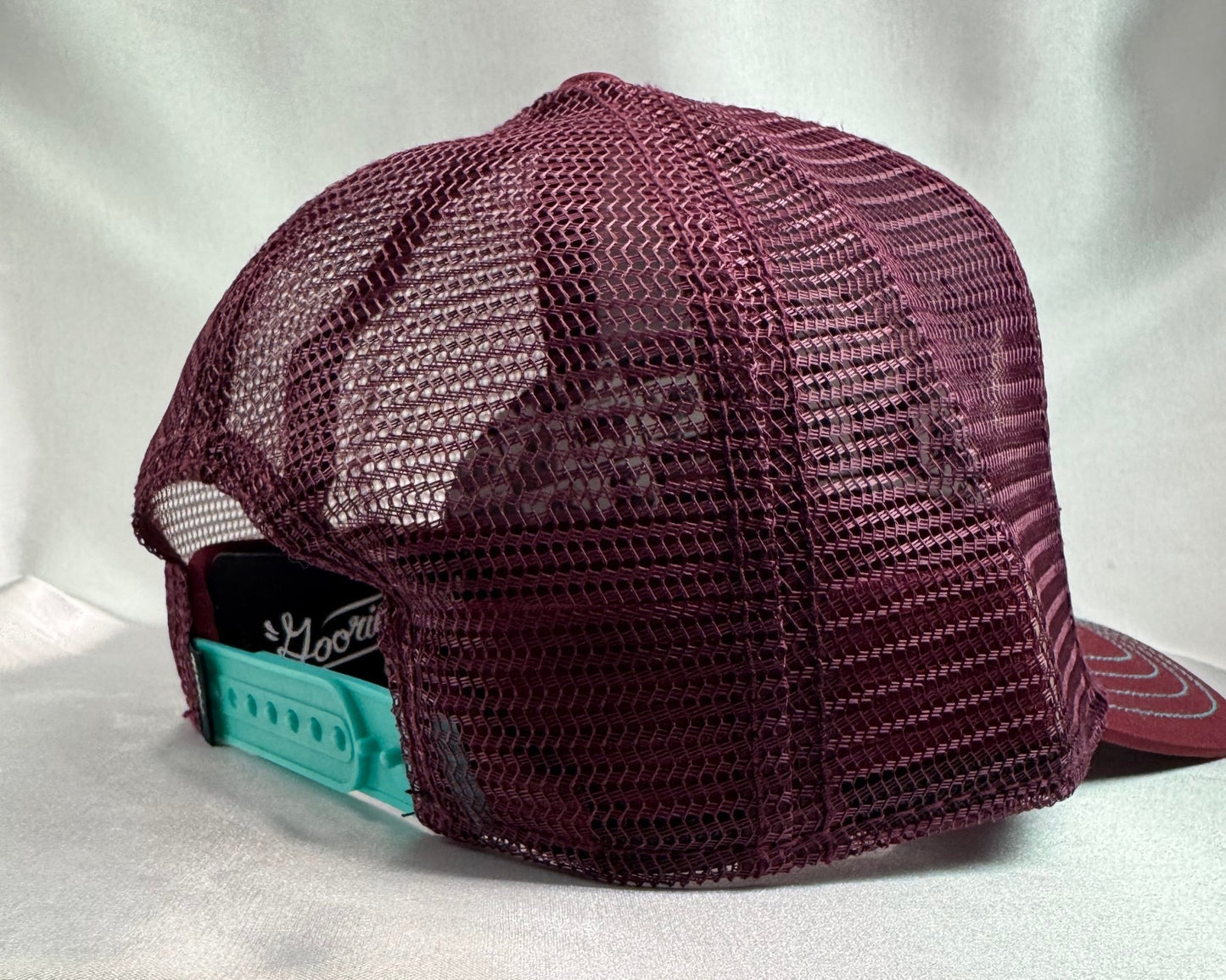 Pit Bull Patch Trucker Snapback Hat – Burgundy Mesh Cap - ExclusiveCrowns