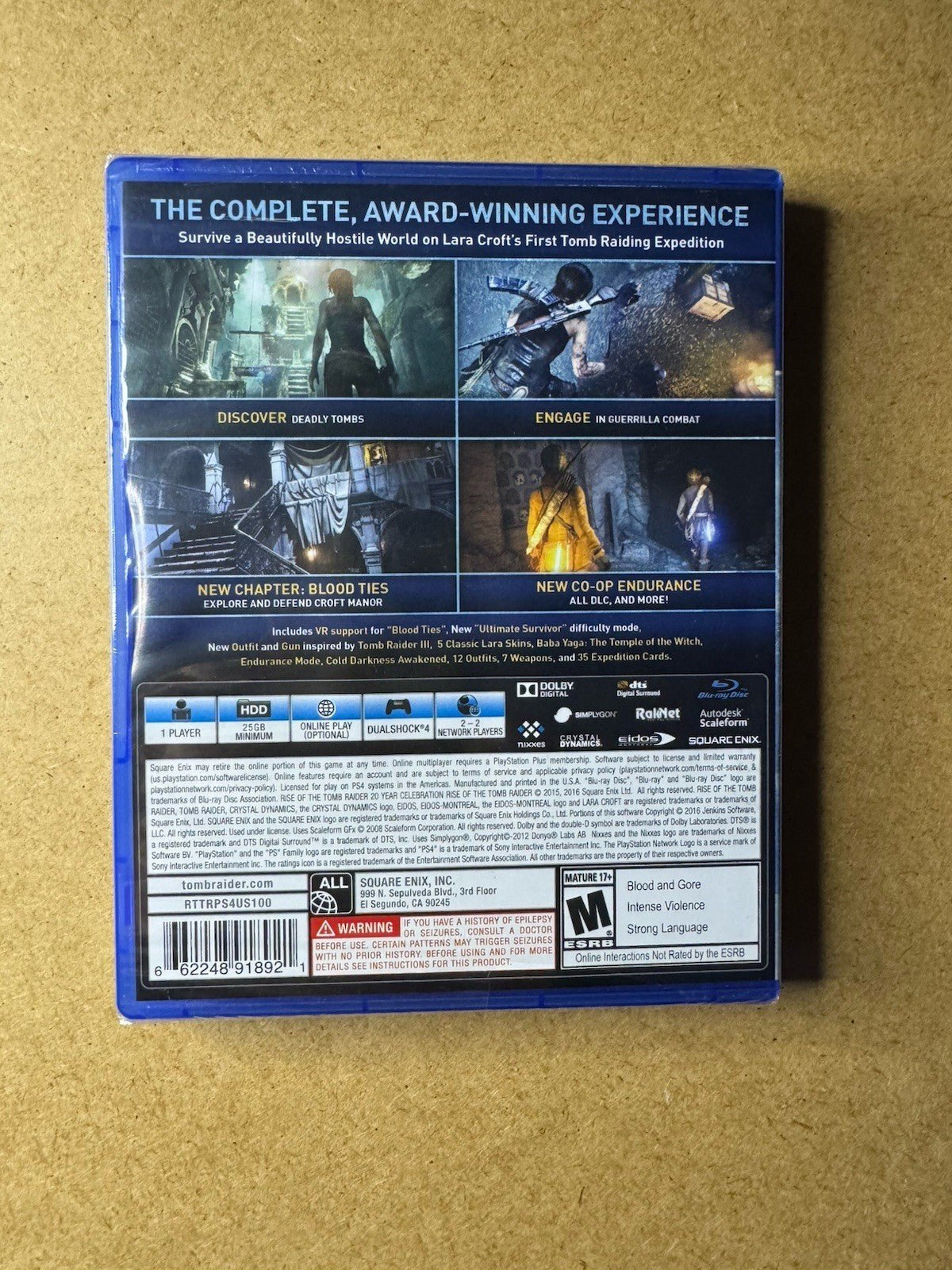 🎮 Rise of the Tomb Raider: 20 Year Celebration (PlayStation 4) New & Sealed - ExclusiveCrowns