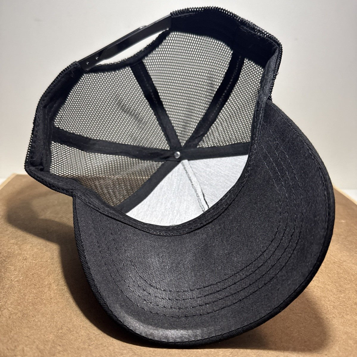 Smiley Face Trucker Hat - Black & White Mesh Back - ExclusiveCrowns