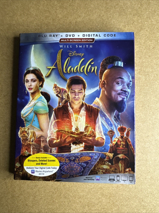 Aladdin (2019) DVD + Blu - ray with Slipcover - Brand New & Sealed - ExclusiveCrowns