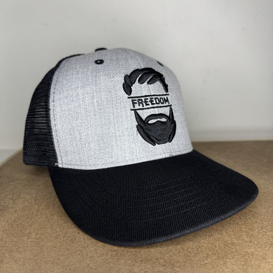Freedom Beard Trucker Hat – Gray & Black - ExclusiveCrowns