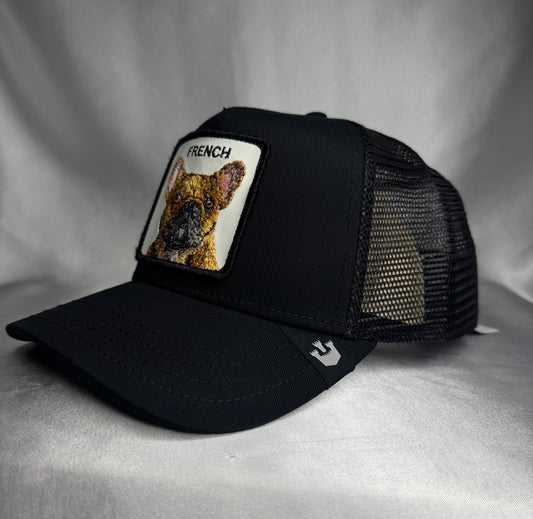 Goorin Bros French Frenchie Adjustable Trucker Snapback Hat - Black - ExclusiveCrowns