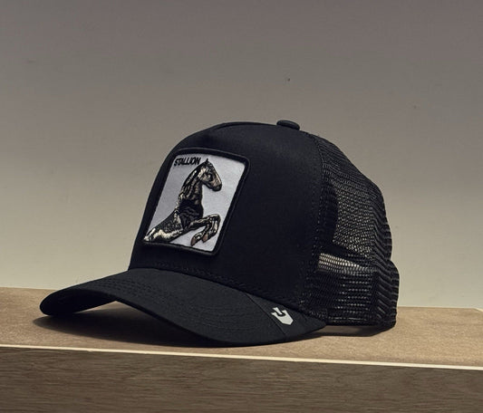 Goorin Bros Stallion Adjustable Trucker Snapback Hat - Black - ExclusiveCrowns