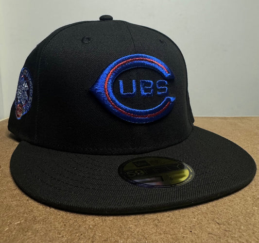 New Era 59FIFTY Black Dome Chicago Cubs Fitted 7 1/4 - ExclusiveCrowns