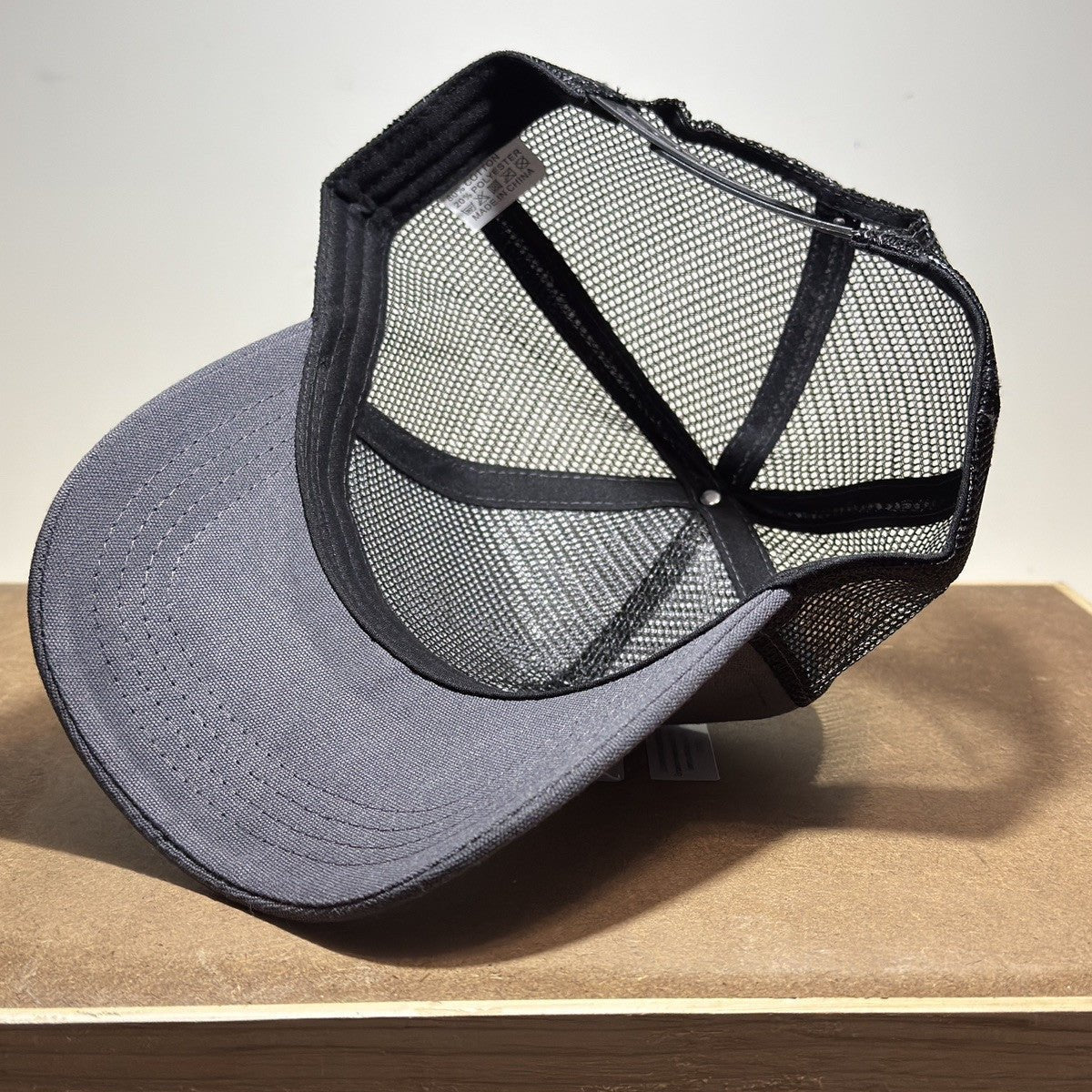 Skull Patch Trucker Hat - Grey & Black Mesh Back - ExclusiveCrowns