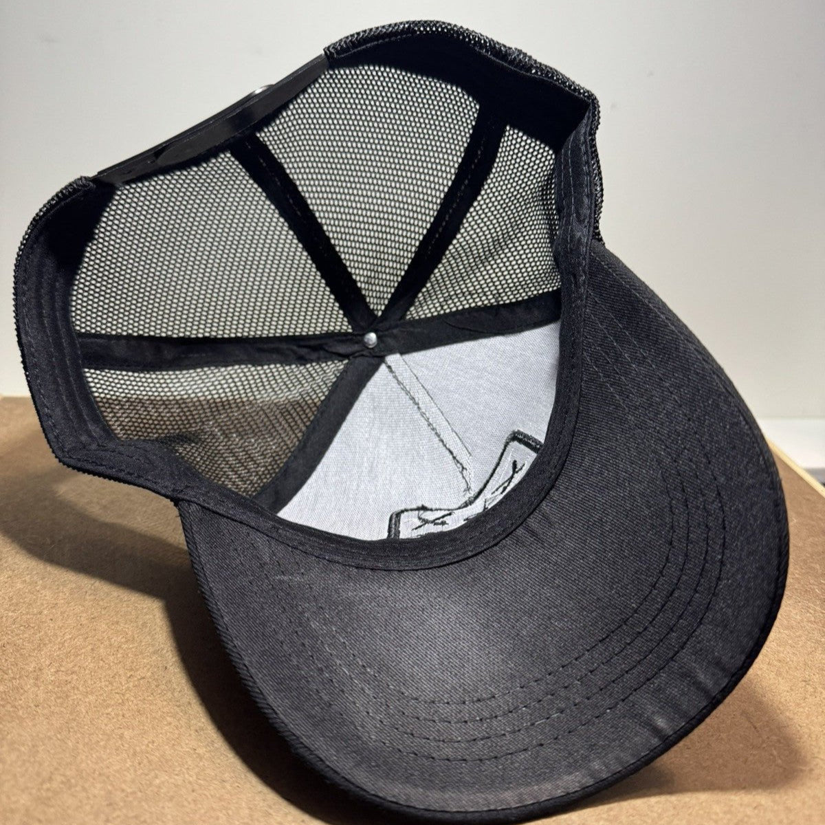 Smiley Face Trucker Hat - Black & White Mesh Back - ExclusiveCrowns