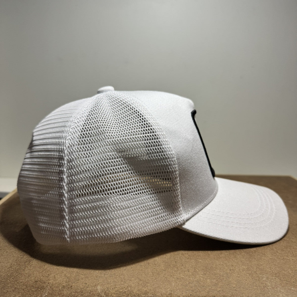 Smiley Face Trucker Hat - Full White Mesh Back - ExclusiveCrowns